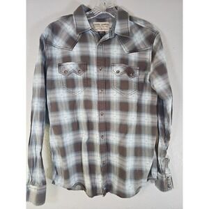 Cody James Men's Plaid Small Pearl Snap Button Up Shirt